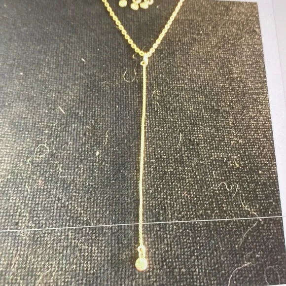 14k GP Levi double 2 necklace circle & Y - Picture 5 of 15